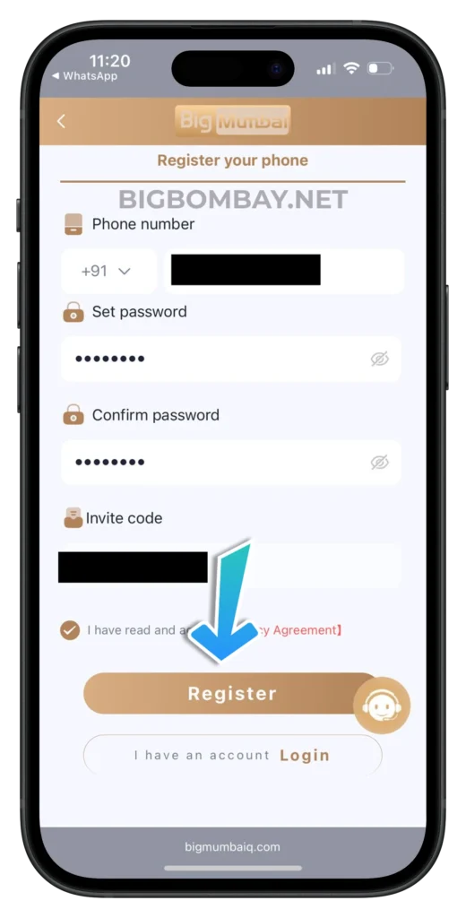 bigbombay-register-page